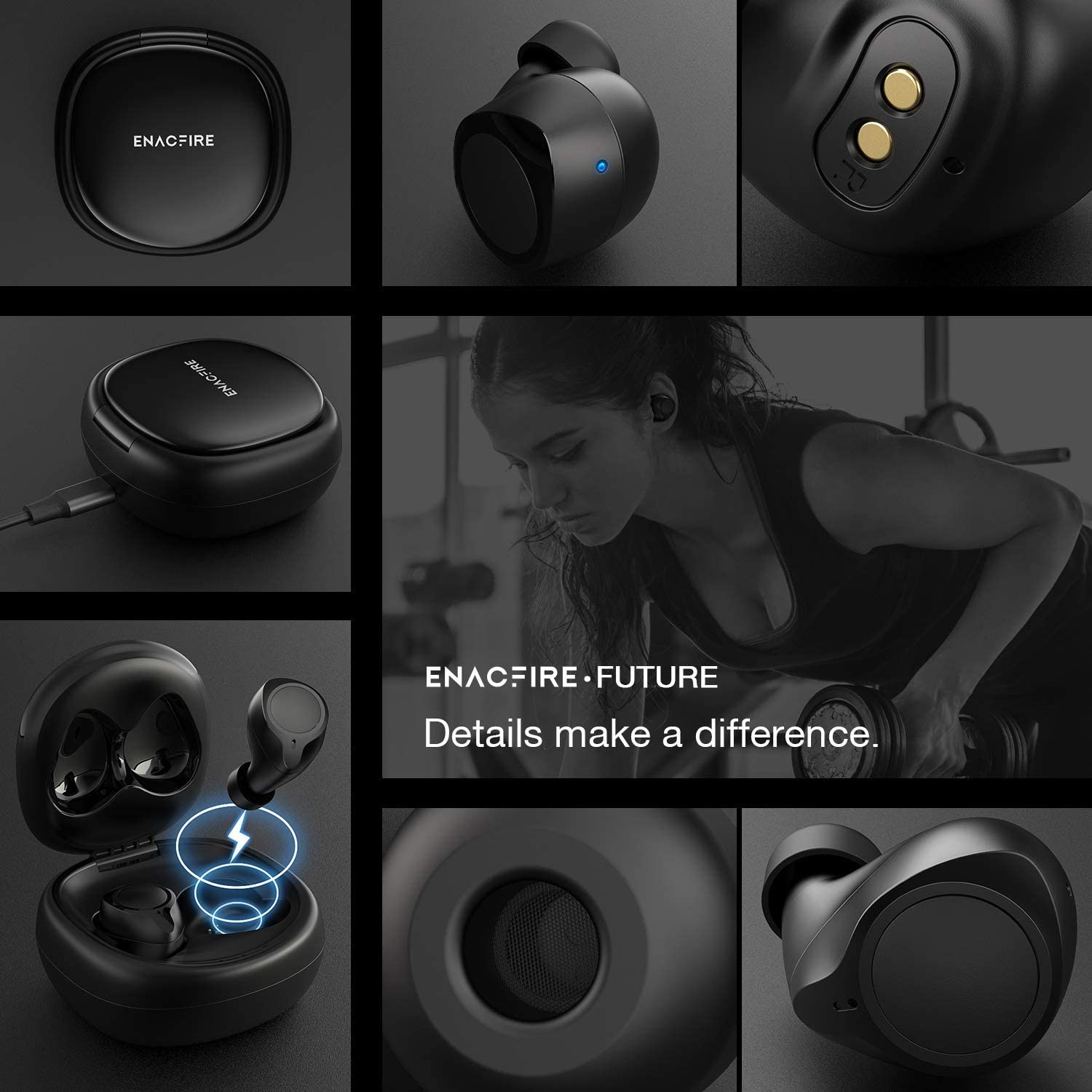 ENACFIRE Future Wireless Earbuds Latest Bluetooth 5.0